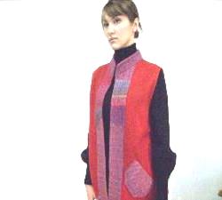 red polar fleece vest