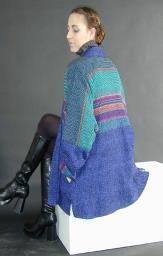 electric blue cardigan back vew